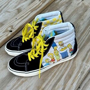EUC The Simpsons Vans Sk8-Hi Checkered Sneakers Size US Men 8 / Women 9.5